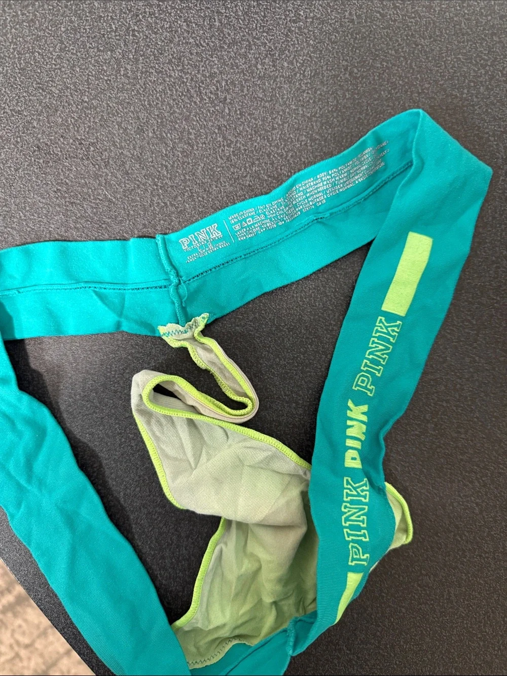 PINK Teal & Lime Thong Panty - Picture 2 of 2